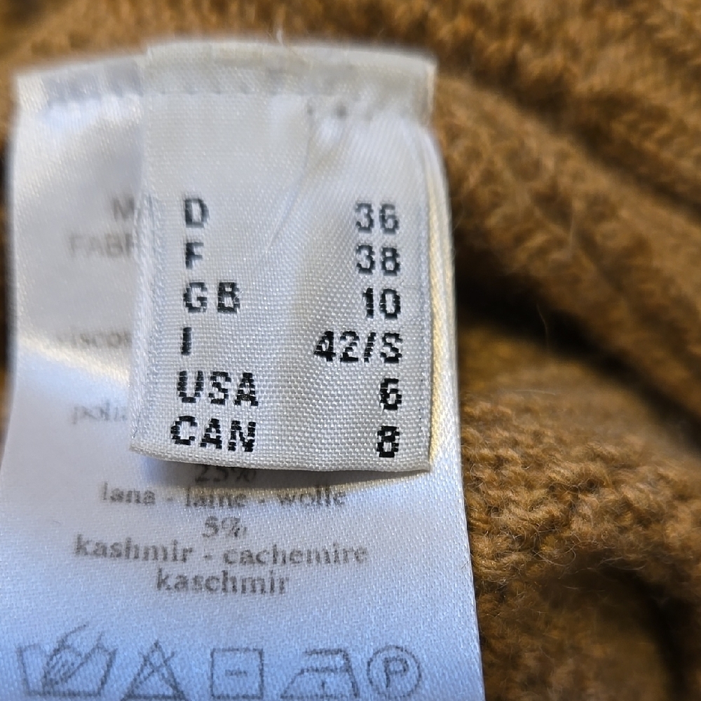 Ottod'Ame Camel Wool Cashmere Blend Ruffle Detail Bohemian Knit Sweater Size 6 - Picture 2 of 13
